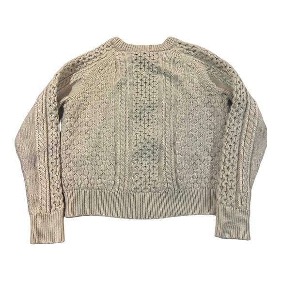 J Crew Popcorn cable-knit sweater Sz L Pebble - Picture 5 of 8